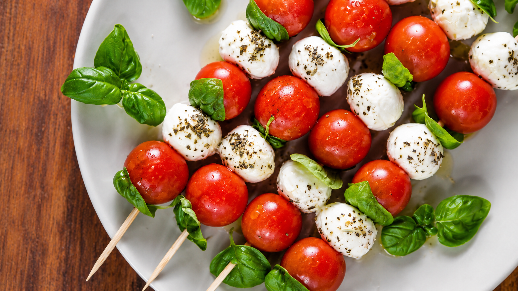 Caprese Skewers with Balsamic Glaze